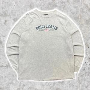 2000's Polo Jeans Ralph Lauren Minimalistic Spellout Graphic Long Sleeve Shirt